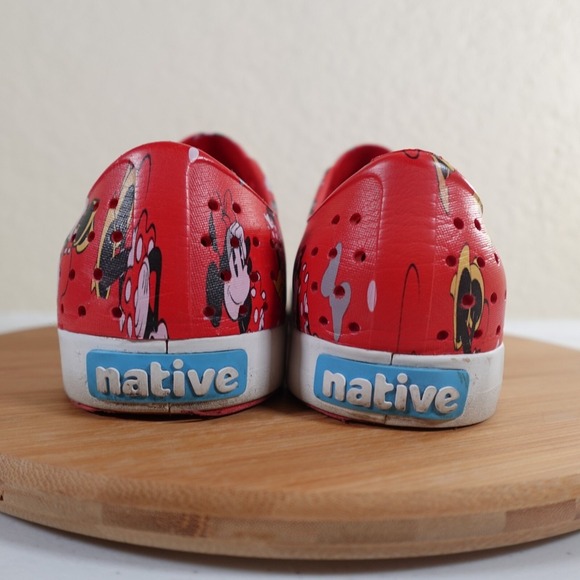 Disney X Native Minnie Mouse Women Size 11 Shoes Red Slip On Waterproof Sneakers - Picture 8 of 12
